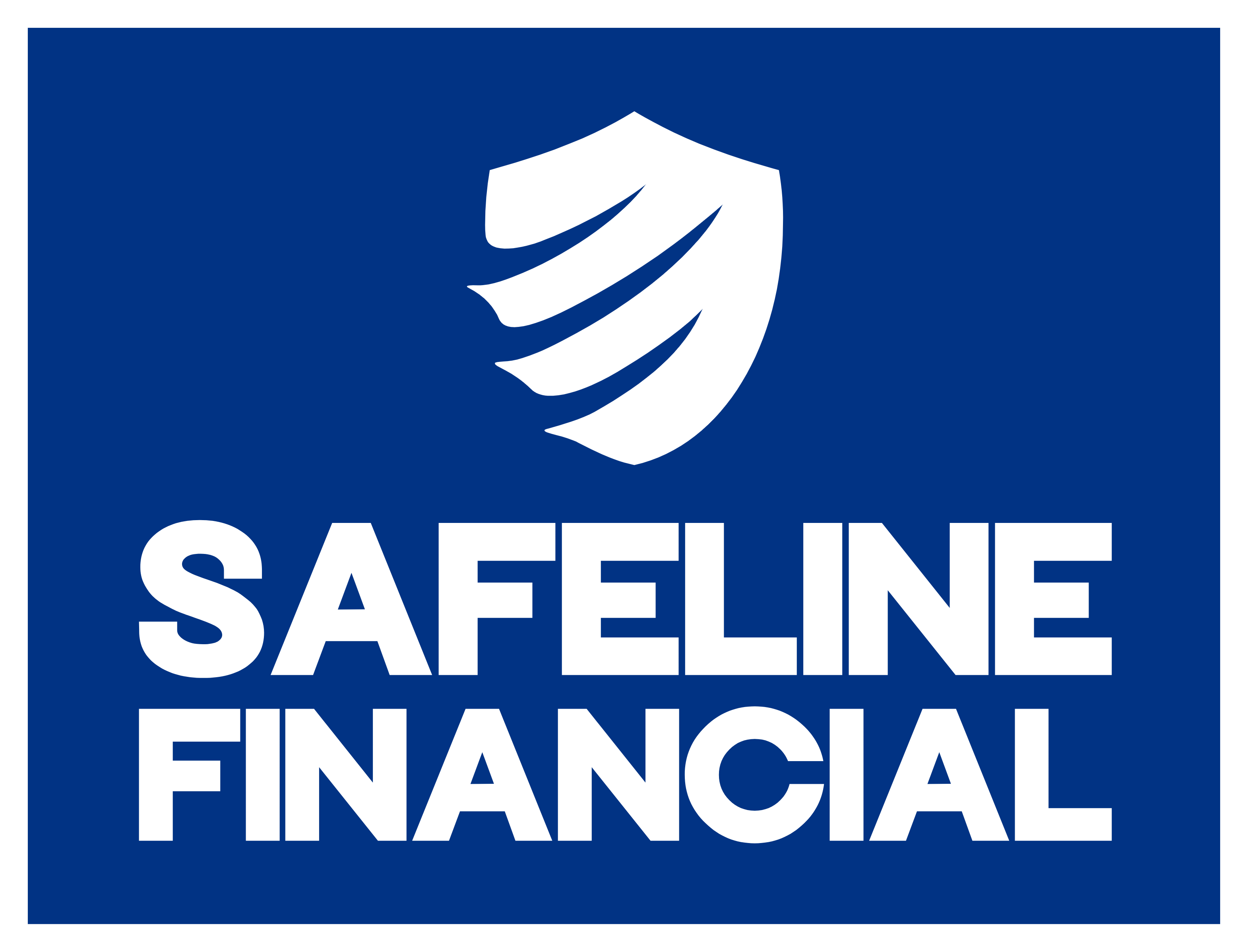 A blue and white logo of safeline financial.